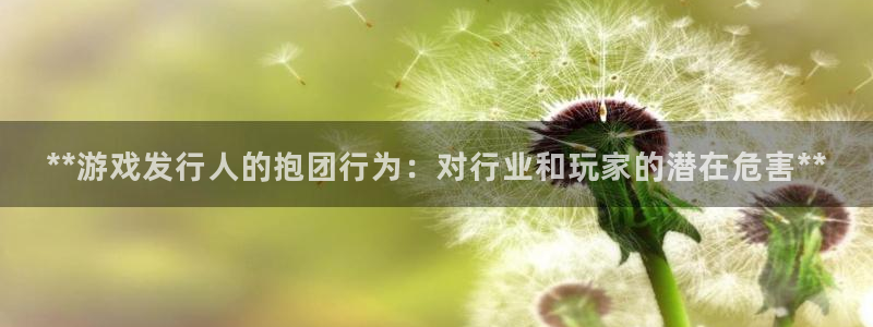 天辰网站：**游戏发行人的抱团行为：对行业和玩家的潜在危害**