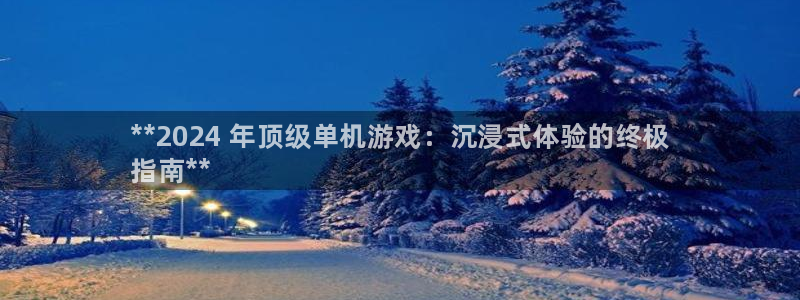 天辰平台押驻 58.53.4I：**2024 年顶级单机游戏：沉浸式体验的终极
指南**